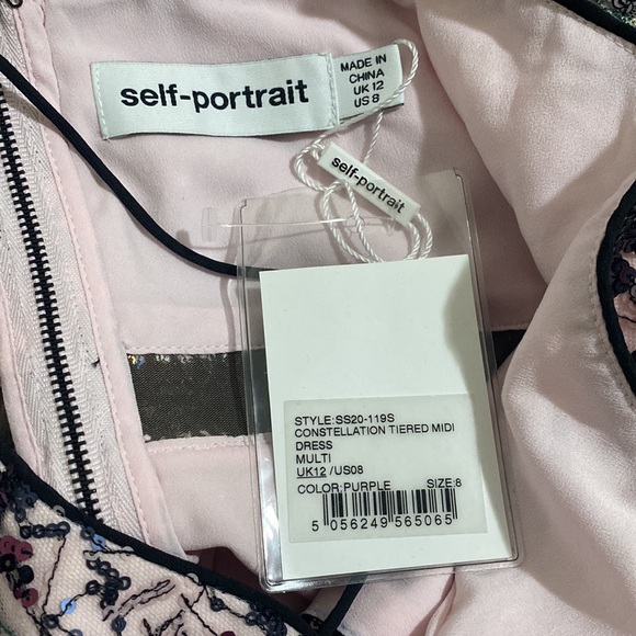 Self-Portrait Constellation Tiered Sequin 8 Midi Dress NWT - Picture 5 of 5